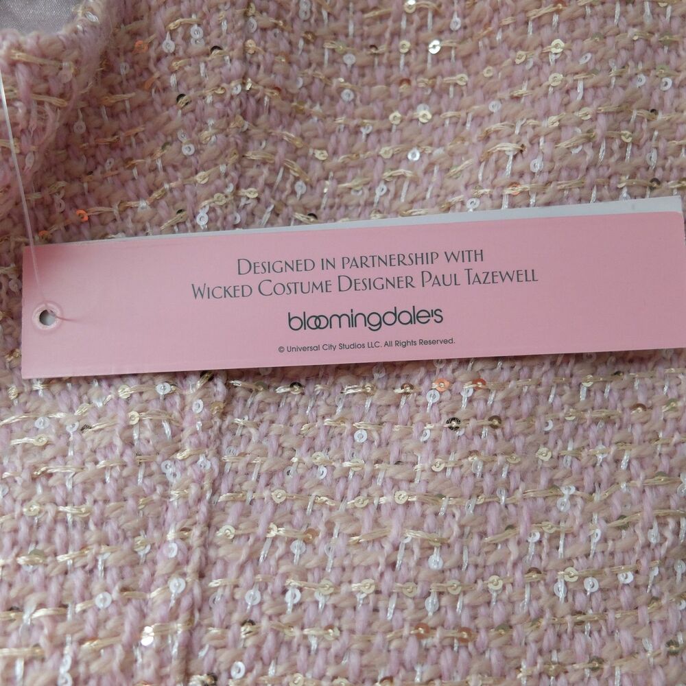 AQUA x Wicked Bloomingdale's Exclusive Pink Sequin Tweed Dress Size M NWT - Picture 9 of 13